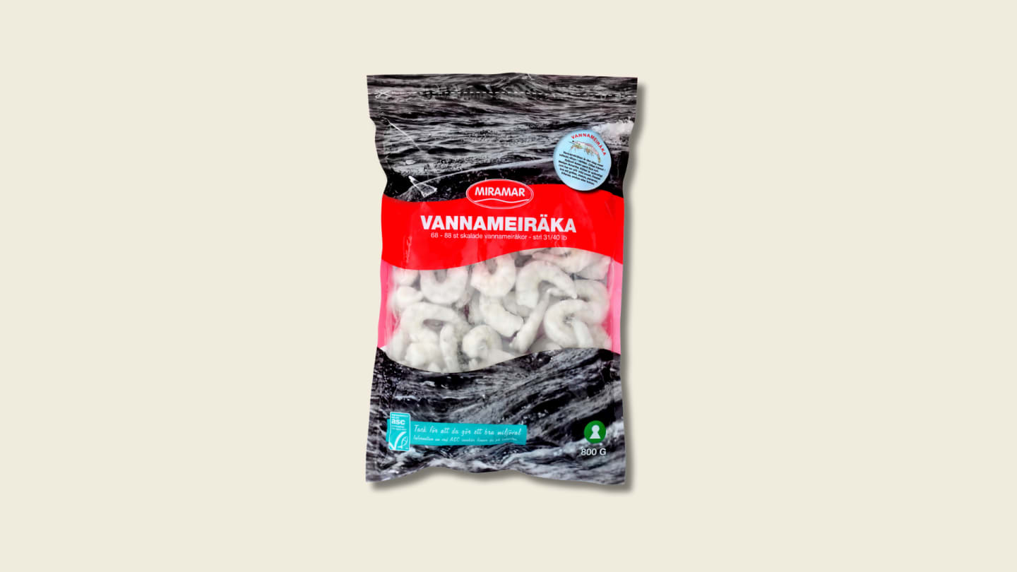 Vannameiräka utan skal 31/40 ASC - fryst
