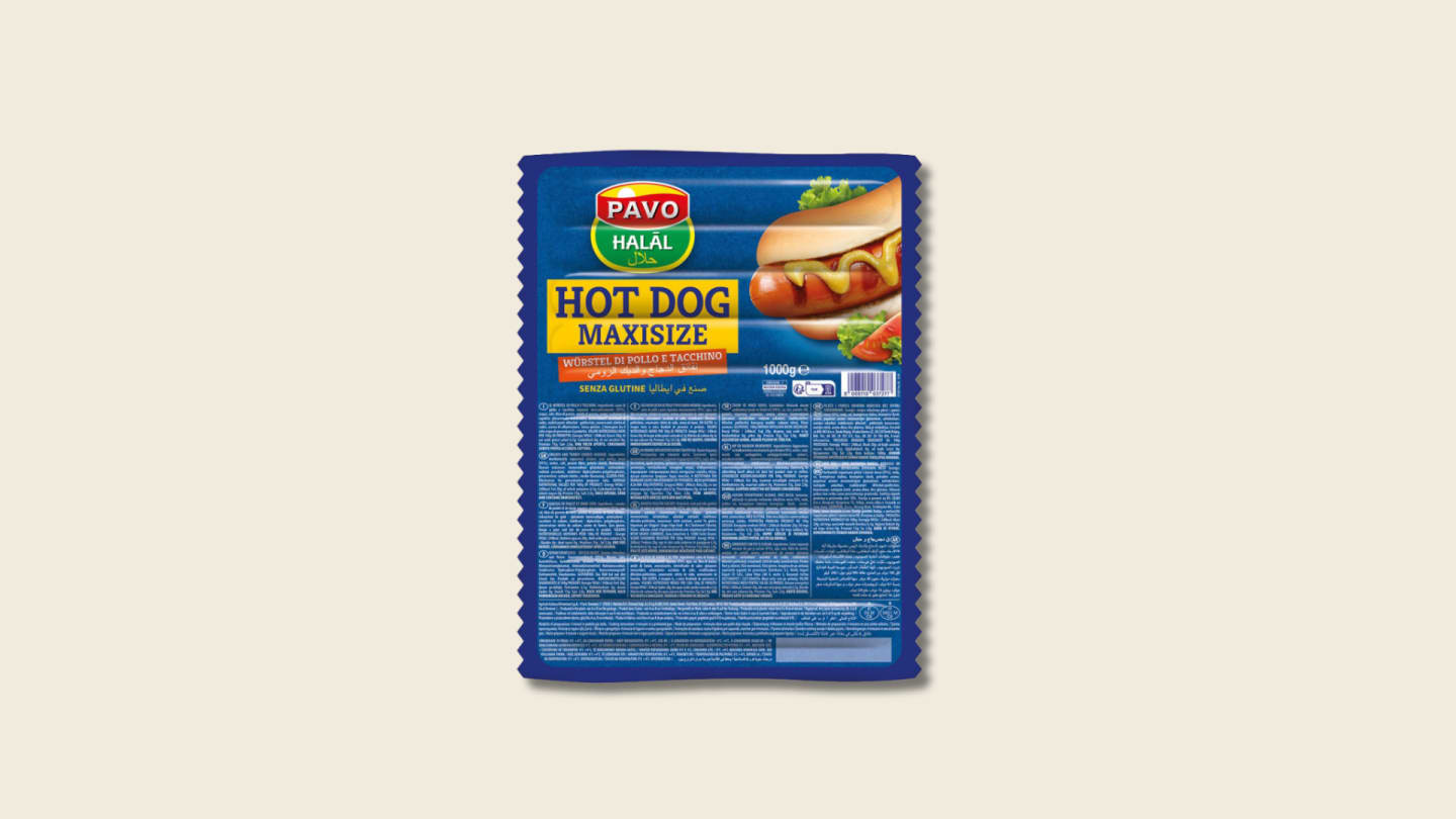 Pavo kyckling hot dog Halal