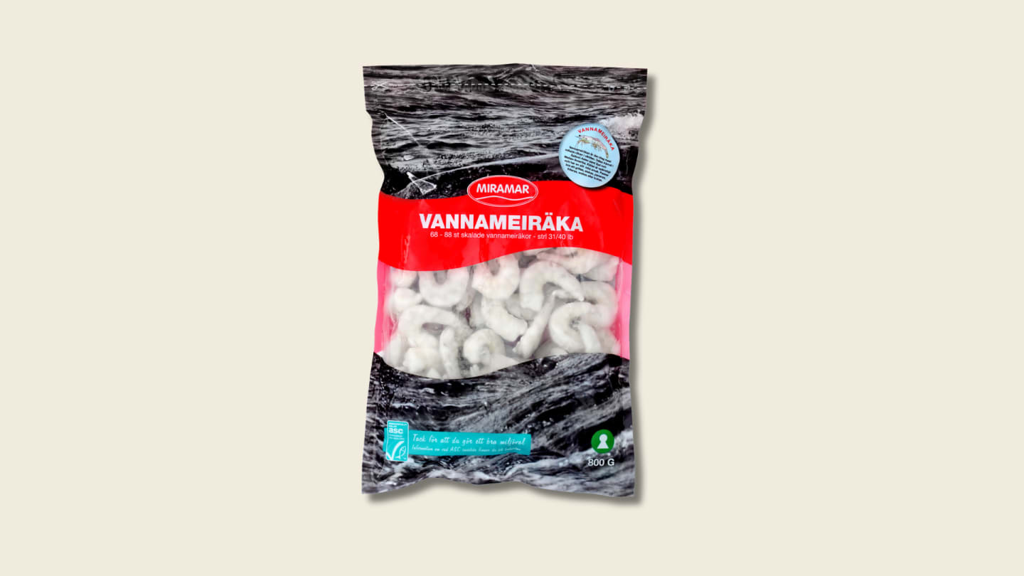 Vannameiräka utan skal 31/40 ASC - fryst