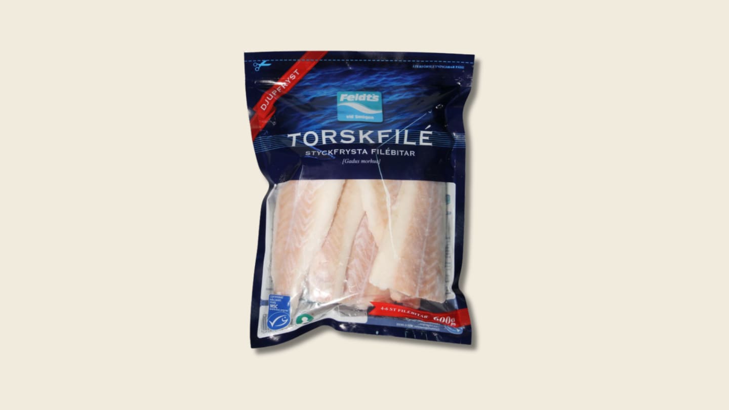 Torskfilé 100-160 g MSC - fryst