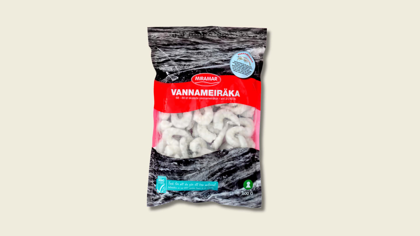 Vannameiräka utan skal 31/40 ASC - fryst