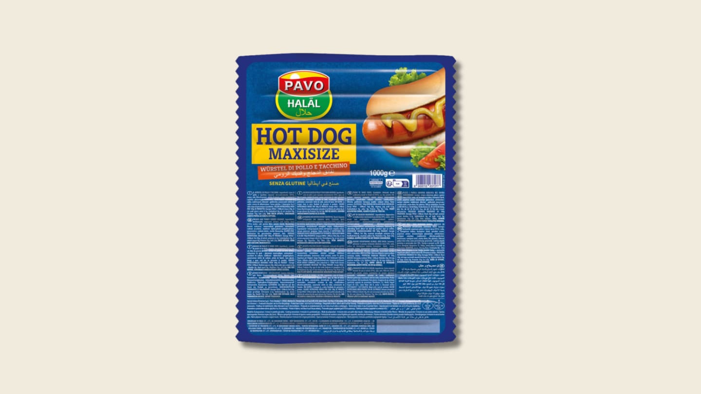 Pavo kyckling hot dog Halal