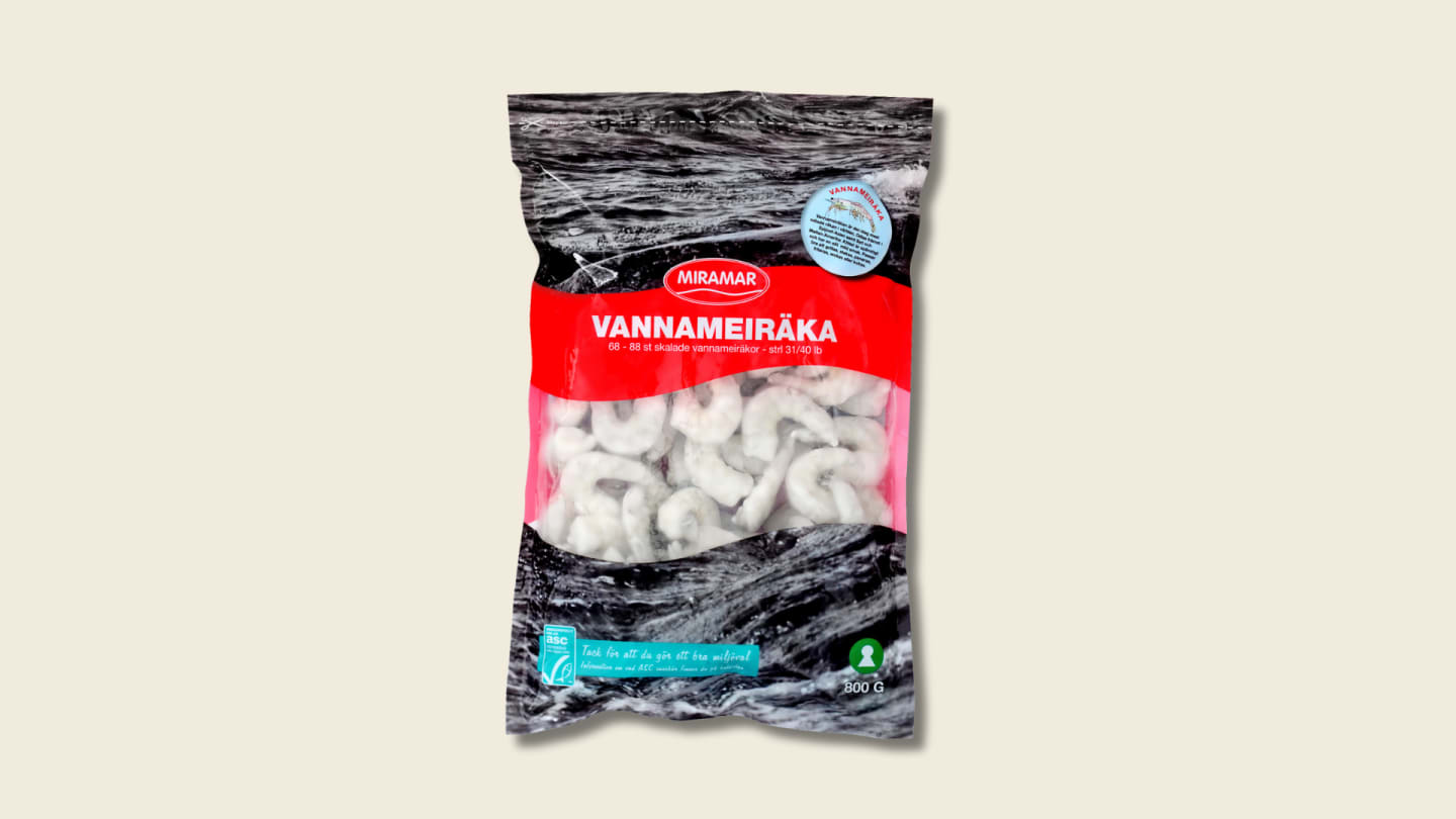Vannameiräka utan skal 31/40 ASC - fryst