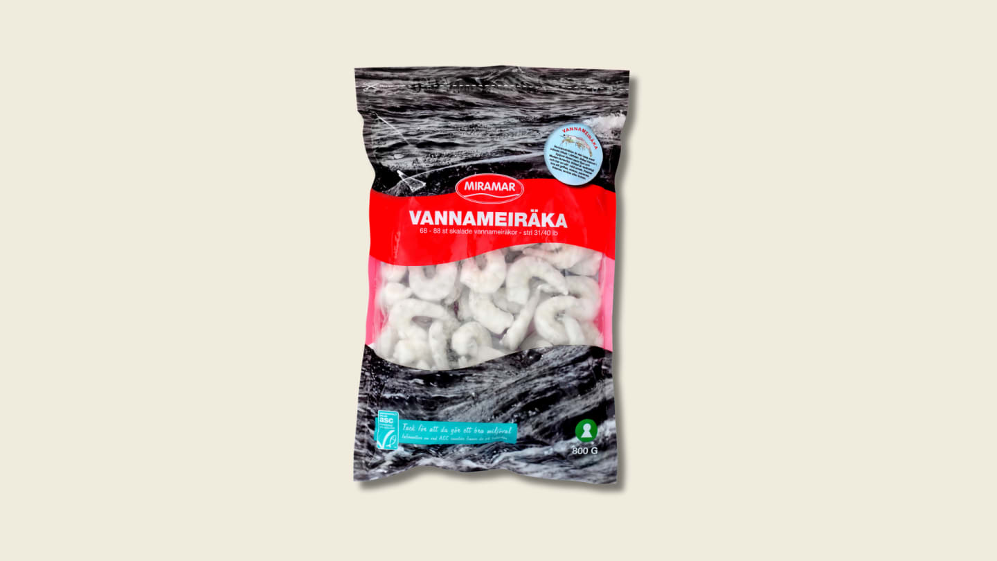Vannameiräka utan skal 31/40 ASC - fryst