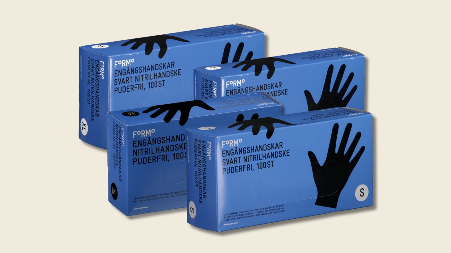 Nitrilhandske puderfri svart