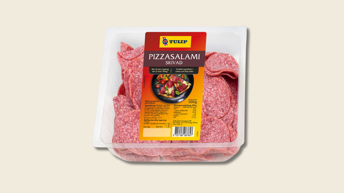 Pizzasalami skivad