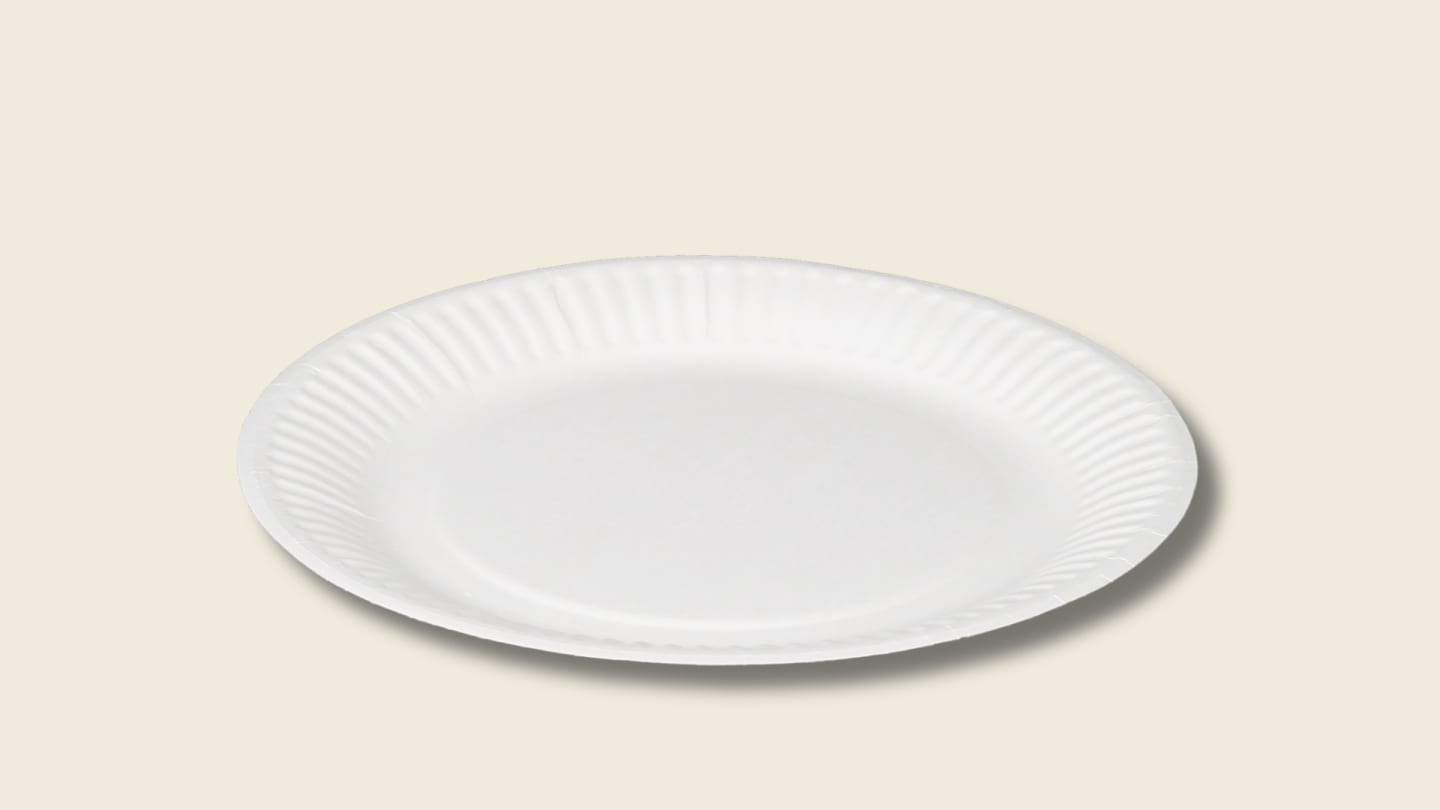Papptallrik vit 18 cm, flat