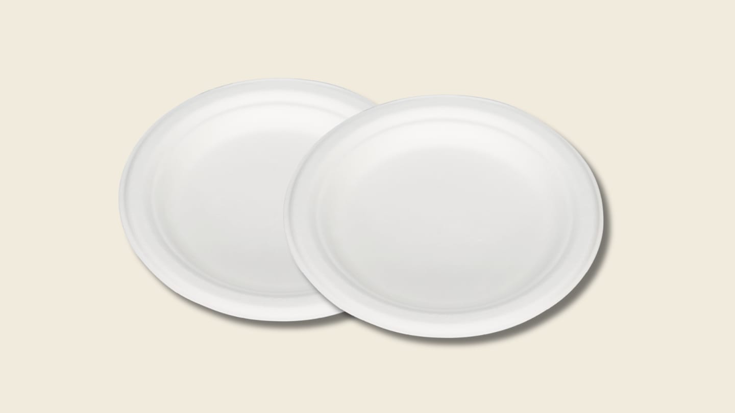 Tallrik bagasse vit 17cm