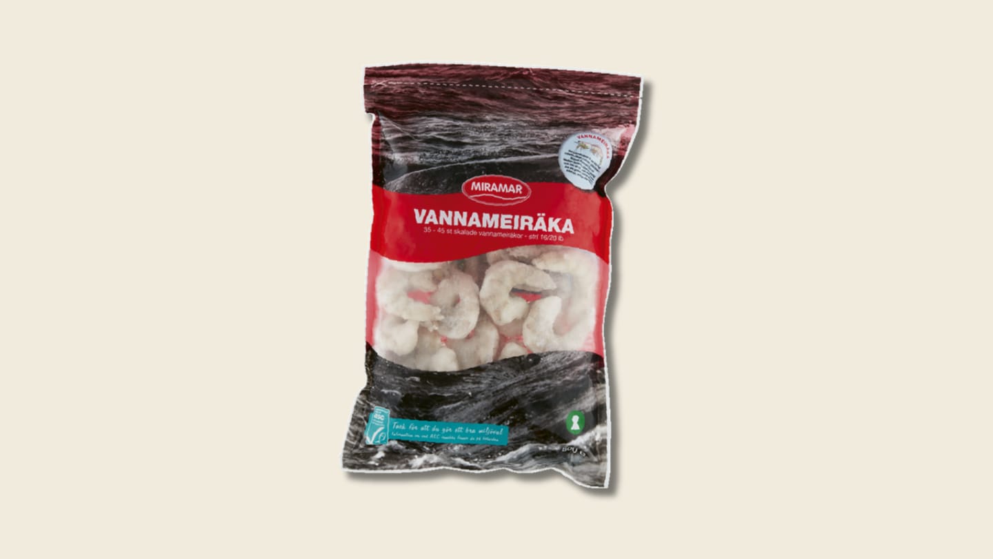 Vannameiräka utan skal 16/20 ASC - fryst